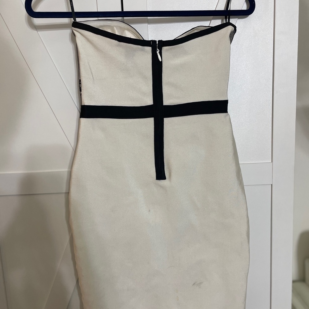 Forever 21 Black and Cream Strapless Dress - Picture 4 of 4